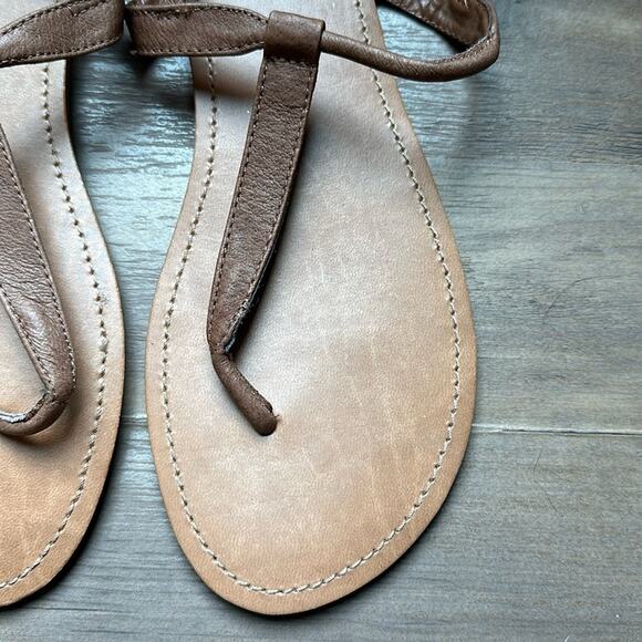 Steve Madden size 10 Debbi Strappy Cognac Leather Slingback Thong Sandal - Picture 5 of 7